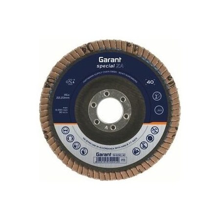 Garant ZA Flap Disc, Dia: 115 mm, Grit: 40 566290 40